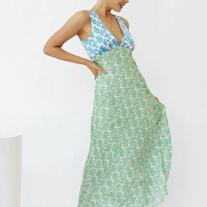 VRG GRL Postcards From Italy Bias Cut Midi Dress // Floral - 12